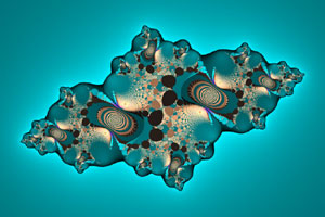 Teal & Gold Fractal Bug